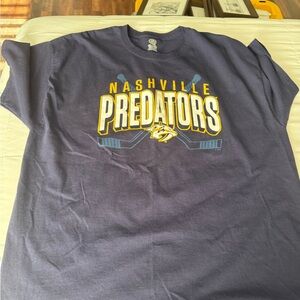 NHL Blue and Yellow Predators Short Sleeve Tee